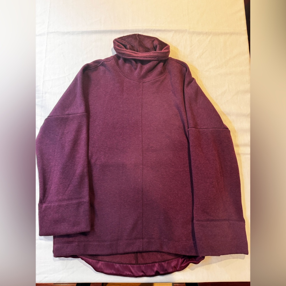 Athleta Plum Fleece Funnel Neck Sweatshirt-Medium